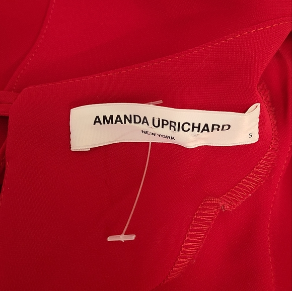 Amanda Uprichard Red Ruffle Sleeve Bouse size Small - Picture 8 of 11